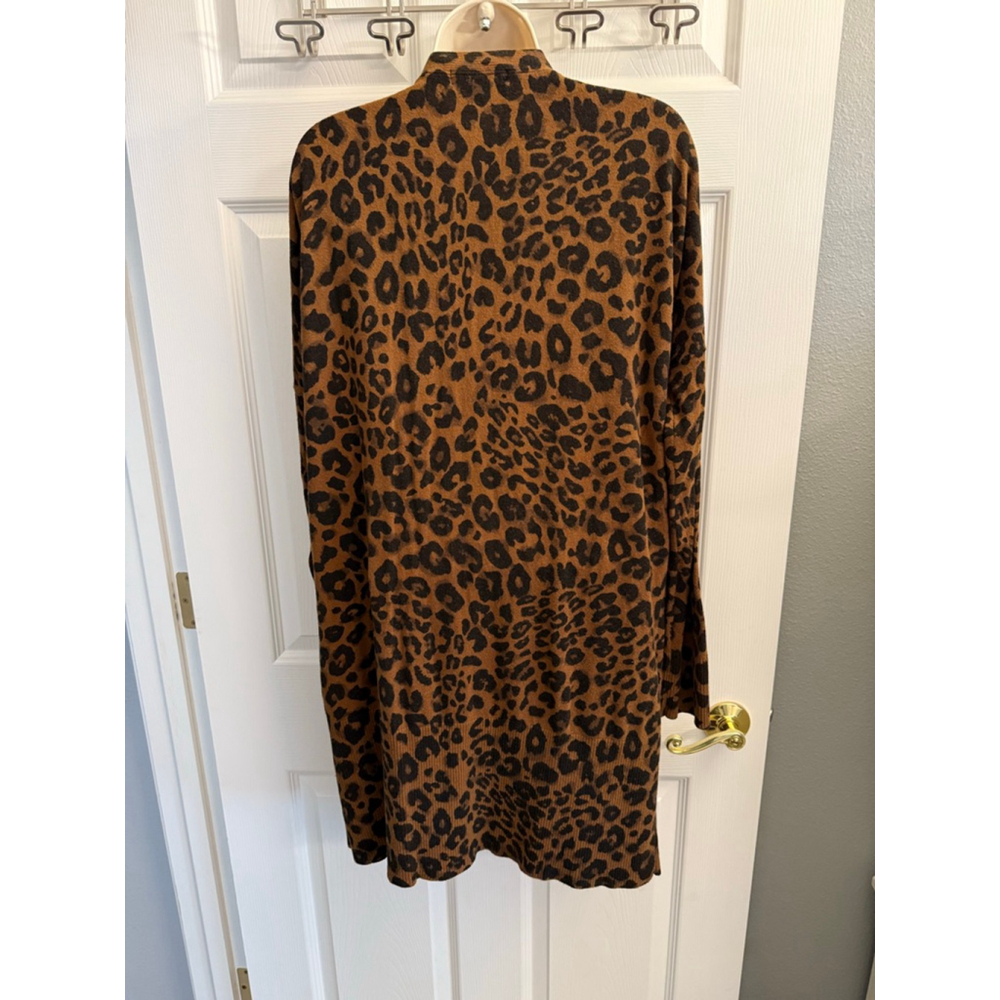 Sanctuary M Lenox Animal Print Open Front Duster Cardigan Sweater - Picture 2 of 8